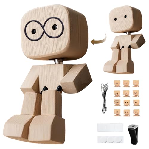 Wackelnder Holzmann, Schüttelmann Holz mit 12 magnetischen Ausdrücken, Charmante kleine Holzfigur, Wackelnder Holzfigur, Shaking Wooden Man Figur, Schüttelnde Holzmann Figur, Wobbling Wooden Figures Wackelnder Holzmann, Schüttelmann Holz mit 12 magnetischen Ausdrücken, Charmante kleine Holzfigur, Wackelnder Holzfigur, Shaking Wooden Man Figur, Schüttelnde Holzmann Figur, Wobbling Wooden Figures von Aomantic Sarl