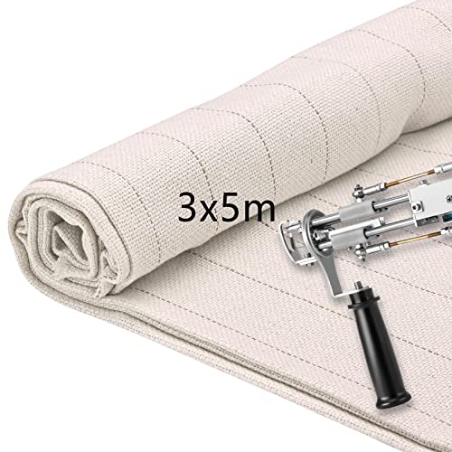 3 x 5 m Tufting tuch, Aomdom tufting cloth Primär mit Führungslinie für elektrische Teppich-Tufting-Pistole, Chiffon-Stoff, Mönchstuch für Tuftag von Aomdom