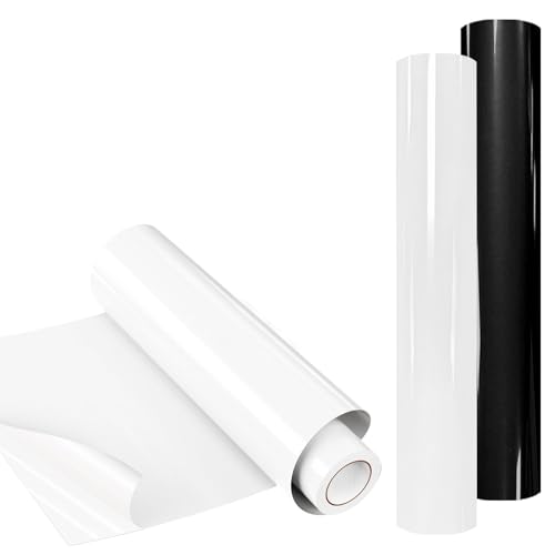 2 Bände Plotterfolie Textil, Flexfolie Plotter Textil, BüGelfolie Zum Bedrucken, Einfach Zu Schneiden Schwarze Weiß Folie, 3D 30.5cm × 1m Flexfolie FüR Diy T-Shirts Und Anderen Stoffen 2 Bände Plotterfolie Textil, Flexfolie Plotter Textil, BüGelfolie Zum Bedrucken, Einfach Zu Schneiden Schwarze Weiß Folie, 3D 30.5cm × 1m Flexfolie FüR Diy T-Shirts Und Anderen Stoffen von Aomhrek