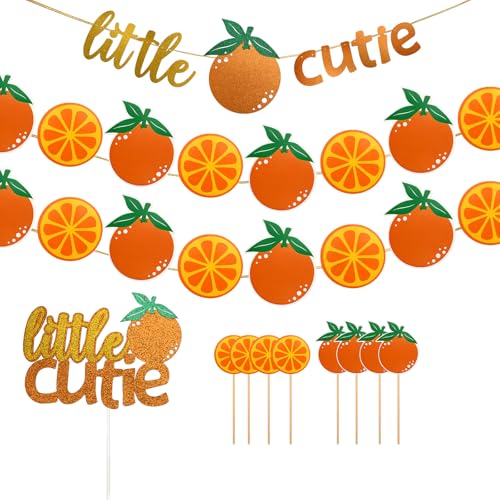 20 Stücke Little Cutie Dekorationen für Baby Shower, Orangefarbenes Thema Flagge für Kuchen, Geburtstagsparty-Dekoration 20 Stücke Little Cutie Dekorationen für Baby Shower, Orangefarbenes Thema Flagge für Kuchen, Geburtstagsparty-Dekoration von Aomhrek