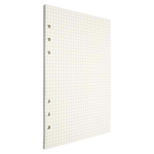 Aomhrek 3 Ringbuch A5 & A6 Nachfüllbar, Karierte Blätter A6 Mit Rand Gelocht, Ringbucheinlagen A5 Liniert Mit Rand, A6 Papier für Ringbuch A6, 100gsm Nachfülleinlagen, 45 Blätter (A5) von Aomhrek