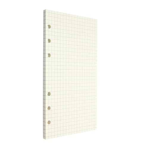 Aomhrek 3 Ringbuch A5 & A6 Nachfüllbar, Karierte Blätter Mit Rand Gelocht, Ringbucheinlagen A5 Liniert Mit Rand, Papier für Ringbuch, 100gsm Nachfülleinlagen, 45 Blätter von Aomhrek