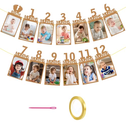 Fotogirlande 1. Geburtstag, Erster Geburtstag Junge Deko, Baby Fotogirlande in Khaki Farbe, 1 Geburtstag Junge Party Dekoration, Deko 1. Geburtstag Mädchen, Feier Wanddekoration für Mädchen und Jungen Fotogirlande 1. Geburtstag, Erster Geburtstag Junge Deko, Baby Fotogirlande in Khaki Farbe, 1 Geburtstag Junge Party Dekoration, Deko 1. Geburtstag Mädchen, Feier Wanddekoration für Mädchen und Jungen von Aomhrek