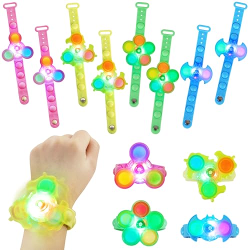 AOMIG Leuchtarmband kinder, 8 Stück Leuchtarmbänder Spinner Led Armband Kinder, Blinkende Armbänder in der Dunkelheit, LED Leuchtspielzeug, Party Zubehör Geschenke für Kinder Geburtstag Festival Party AOMIG Leuchtarmband kinder, 8 Stück Leuchtarmbänder Spinner Led Armband Kinder, Blinkende Armbänder in der Dunkelheit, LED Leuchtspielzeug, Party Zubehör Geschenke für Kinder Geburtstag Festival Party von Aomig