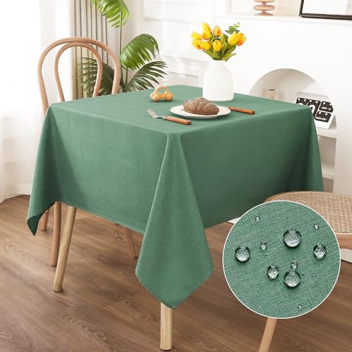 AooHome Tischdecke Abwaschbar, Grün Tischdecken 140x140cm Leinen-Optik Tischtuch aus Polyester Wasserabweisend mit Lotuseffekt, Dauerhaft Kratzfest für Wohnzimmer, Esszimmer, Balkon, Garten AooHome Tischdecke Abwaschbar, Grün Tischdecken 140x140cm Leinen-Optik Tischtuch aus Polyester Wasserabweisend mit Lotuseffekt, Dauerhaft Kratzfest für Wohnzimmer, Esszimmer, Balkon, Garten von AooHome