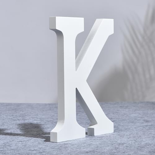 AOOLADA 20,3 cm Holzbuchstabe K für Wanddekoration, große weiße Holz-Buchstaben für DIY Handwerk und Hochzeit Geburtstag Party Dekoration, bemalbare stehende Alphabet-Buchstaben AOOLADA 20,3 cm Holzbuchstabe K für Wanddekoration, große weiße Holz-Buchstaben für DIY Handwerk und Hochzeit Geburtstag Party Dekoration, bemalbare stehende Alphabet-Buchstaben von Aoolada