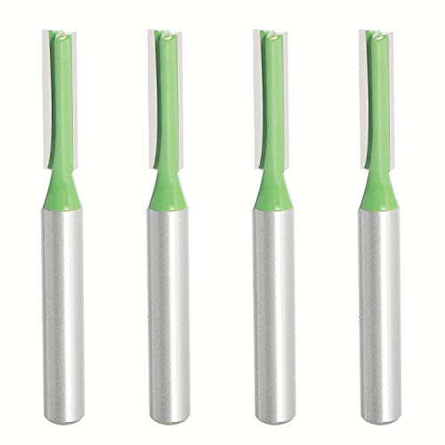 Aopin Oberfräsen-Bit, 5 mm Durchmesser, 6 mm Schaftdurchmesser, Doppelrille gerader Bit Hartmetall für Holzbearbeitung, Fräswerkzeug, grün, silber, 4 Stück Aopin Oberfräsen-Bit, 5 mm Durchmesser, 6 mm Schaftdurchmesser, Doppelrille gerader Bit Hartmetall für Holzbearbeitung, Fräswerkzeug, grün, silber, 4 Stück von Aopin