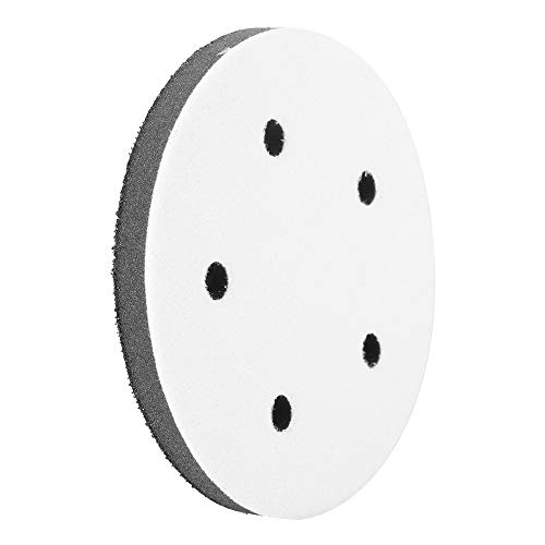 Weichschwarzkissen mit 125 Mm Durchmesser, Pufferschnittstelle mit 5 Löchern, 6 Löchern, 8 Löcher für Schleifpolster, Geeignet für Politur, (5 Zoll und 5 Löcher) von Aoresac