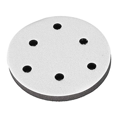 Weichschwarzkissen mit 125 Mm Durchmesser, Pufferschnittstelle mit 5 Löchern, 6 Löchern, 8 Löcher für Schleifpolster, Geeignet für Politur, (5 Zoll und 6 Löcher) von Aoresac