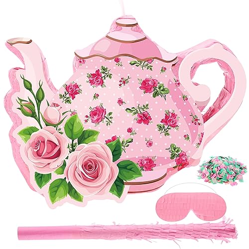 Aoriher 4 Stück Teeparty Pinatas mit Blumenmotiv Party Deko Teekanne Klein Pinata Bündel mit Augenbinde, Stab und Konfetti Teetasse Partyzubehör Gastgeschenke für Kinder Mädchen Geburtstag (Teekanne) Aoriher 4 Stück Teeparty Pinatas mit Blumenmotiv Party Deko Teekanne Klein Pinata Bündel mit Augenbinde, Stab und Konfetti Teetasse Partyzubehör Gastgeschenke für Kinder Mädchen Geburtstag (Teekanne) von Aoriher