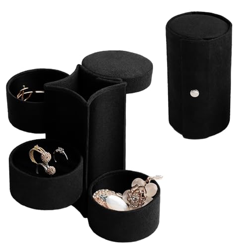 Schmuckschatulle Reiseaccessoires Aufbewahrung Organizer Rolle Aufbewahrungsbox für Schmuckrollen aus Kunstleder Geeignet für Halsketten Ohrringe Armbänder Ringe für Mädchen Frauen Mütter,Schwarz Schmuckschatulle Reiseaccessoires Aufbewahrung Organizer Rolle Aufbewahrungsbox für Schmuckrollen aus Kunstleder Geeignet für Halsketten Ohrringe Armbänder Ringe für Mädchen Frauen Mütter,Schwarz von Aorine