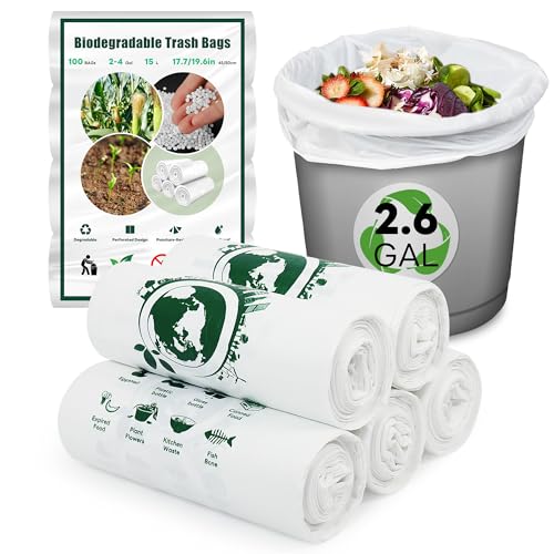 Müllbeutel 100 Stück 15 Liter Klein Biologisch Abbaubar Lebensmittelabfälle Müllsäcke, 100% Recycelt Abbaubar Robust Kompost Biomüllbeutel für Lebensmittel, Haushalt, Küche (2-4 Gallone) Müllbeutel 100 Stück 15 Liter Klein Biologisch Abbaubar Lebensmittelabfälle Müllsäcke, 100% Recycelt Abbaubar Robust Kompost Biomüllbeutel für Lebensmittel, Haushalt, Küche (2-4 Gallone) von Goodaily