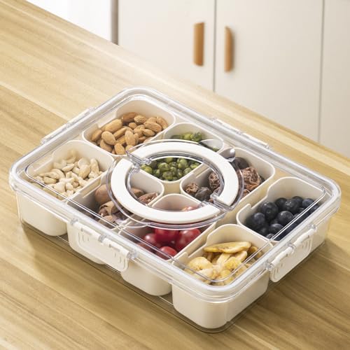 Aoshet Snackbox mit 8 Fächern, Snackschale mit Deckel, Spülmaschinenfest Snackbox Organizer, Snack Behälter für Snacks, Obst, Nüsse, Kekse, Kuchen Aoshet Snackbox mit 8 Fächern, Snackschale mit Deckel, Spülmaschinenfest Snackbox Organizer, Snack Behälter für Snacks, Obst, Nüsse, Kekse, Kuchen von Aoshet