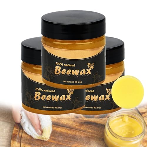 Aosrioylt for Beefix Möbelrestaurator, Bienenwachspolitur for Holz, Beefix Bienenwachs-Möbelpolitur, Beefix Holzrestaurator Mit Schwamm, Natürliche Möbelpolitur Und Pflegespülung(3PCS) von Aosrioylt