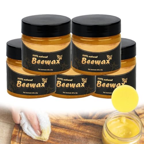 Aosrioylt for Beefix Möbelrestaurator, Bienenwachspolitur for Holz, Beefix Bienenwachs-Möbelpolitur, Beefix Holzrestaurator Mit Schwamm, Natürliche Möbelpolitur Und Pflegespülung(5PCS) von Aosrioylt