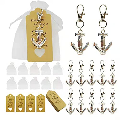 Aotoer 50 Stück Anker Schlüsselanhänger Party Favor Hochzeit Gastgeschenke für Gäste, kreative Souvenirs Geschenke mit Kordelzug Geschenktüten für nautische Themen Hochzeit Party Dekorationen von Aotoer