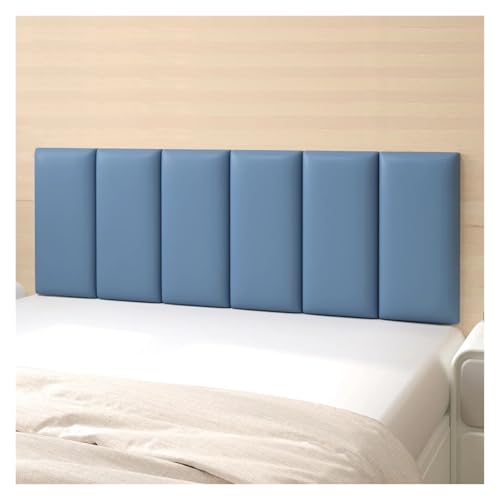 Abziehbare und aufklebbare Kopfteilpaneele, gepolstertes, an der Wand befestigtes Kopfteil aus Leder, 3D-Antikollisionspolsterung für Moderne Schlafzimmer von Aouoeeo