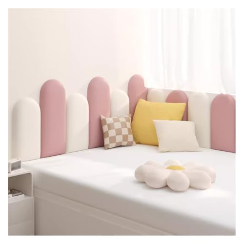 Abziehbares und aufklebbares Kopfteil aus Leder, wasserdichte, gepolsterte Wandpaneele, 3D-Antikollisionsmontage für Kingsize-/Doppelbett Abziehbares und aufklebbares Kopfteil aus Leder, wasserdichte, gepolsterte Wandpaneele, 3D-Antikollisionsmontage für Kingsize-/Doppelbett von Aouoeeo