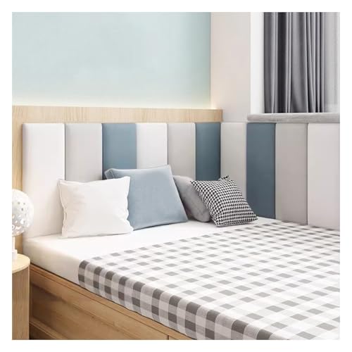 Aouoeeo Gepolstertes Kopfteil, Selbstklebende Wandaufkleber, 3D-Antikollisions-Kopfteilpolsterung für Queensize- und Kingsize-Betten von Aouoeeo