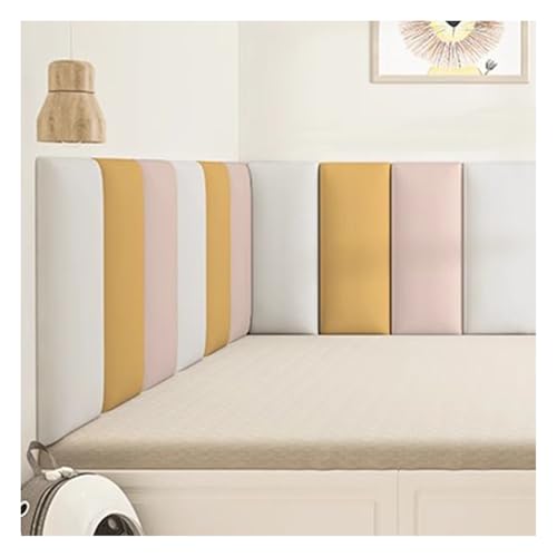 Aouoeeo Selbstklebendes 3D-Kopfteil, kollisionssicher, zur Wandmontage, gepolsterte Kopfteilpaneele für Queensize- und Kingsize-Betten von Aouoeeo