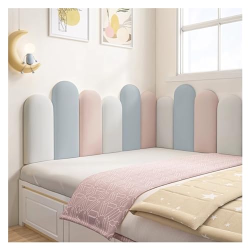 Kopfteil Gepolsterte Wandpaneele Kinder Antikollisionsaufkleber Abziehen und Aufkleben Dekor Gepolstert Für Volles Queen-Size-Kingsize-Bett von Aouoeeo