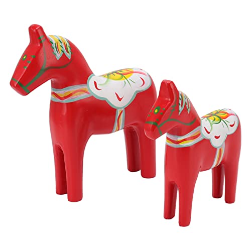 Schwedisches Dalapferd, geniale handbemalte Färbung, 1 Paar schwedisches Dalapferd aus Holz, Dichtebrett für Ornamente von Aoutecen