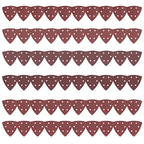 Aoyfuwell90 Stück Deltaschleifer Schleifpapier, Schleifblätter, Dreieckschleifer Schleifpapier, Dreiecksschleifpapier sortiert mit 6 Löchern - 40/80/120/180/240/320 Körnung von Aoyfuwell
