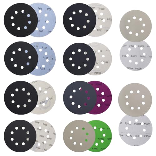 Aoyswuz 80 Stück Schleifpapier 125mm Klett Set P60/P150/P240/P400/P800/P1500/P2000/P3000/P4000/P5000, 8 Löcher Exzenterschleifer Schleifpapier für Exzenterschleifer Aoyswuz 80 Stück Schleifpapier 125mm Klett Set P60/P150/P240/P400/P800/P1500/P2000/P3000/P4000/P5000, 8 Löcher Exzenterschleifer Schleifpapier für Exzenterschleifer von Aoyswuz