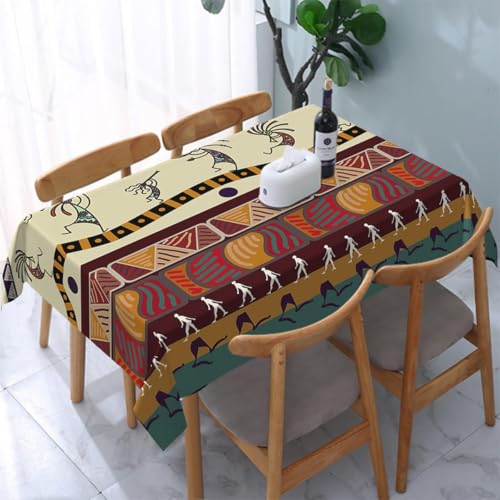 Tischdecke Abwaschbar Afrikanisches Muster Outdoor Rechteckig 140x280 cm 3D Tischdecken Retro-Geometrie, Tischtuch Ornamente Polyester Gartentischdecke 280x140 Tischwäsche Wetterfest a-5847 Tischdecke Abwaschbar Afrikanisches Muster Outdoor Rechteckig 140x280 cm 3D Tischdecken Retro-Geometrie, Tischtuch Ornamente Polyester Gartentischdecke 280x140 Tischwäsche Wetterfest a-5847 von Aozhiswe