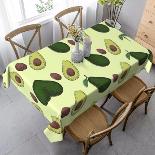 Tischdecke Abwaschbar Avocado Outdoor Rechteckig 140x240 cm 3D Tischdecken Fruchtgrün, Tischtuch Ornamente Polyester Gartentischdecke 240x140 Tischwäsche Wetterfest a-7686 von Aozhiswe
