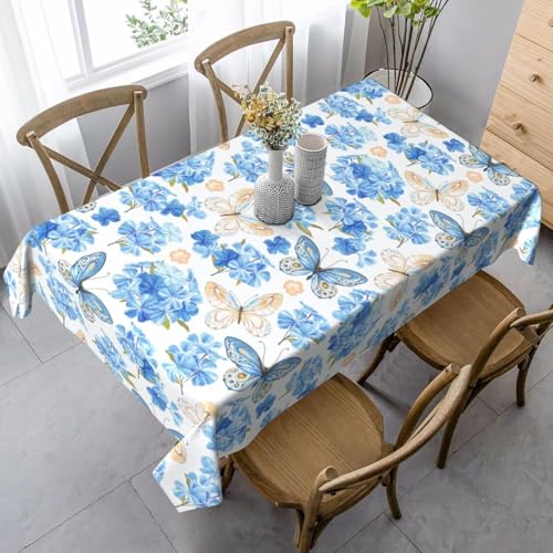 Tischdecke Abwaschbar Blaue Hortensie Outdoor Rechteckig 140x280 cm 3D Tischdecken Blauer Schmetterling, Tischtuch Ornamente Polyester Gartentischdecke 280x140 Tischwäsche Wetterfest a-5807 Tischdecke Abwaschbar Blaue Hortensie Outdoor Rechteckig 140x280 cm 3D Tischdecken Blauer Schmetterling, Tischtuch Ornamente Polyester Gartentischdecke 280x140 Tischwäsche Wetterfest a-5807 von Aozhiswe