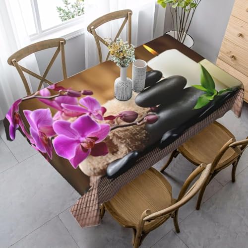 Tischdecke Abwaschbar Chinesische Spa Rechteckig 140x200 cm 3D Tischdecken Steinorchidee Kerze, Tischtuch Ornamente Polyester Gartentischdecke 200x140 Tischwäsche Küche Party a-615 Tischdecke Abwaschbar Chinesische Spa Rechteckig 140x200 cm 3D Tischdecken Steinorchidee Kerze, Tischtuch Ornamente Polyester Gartentischdecke 200x140 Tischwäsche Küche Party a-615 von Aozhiswe