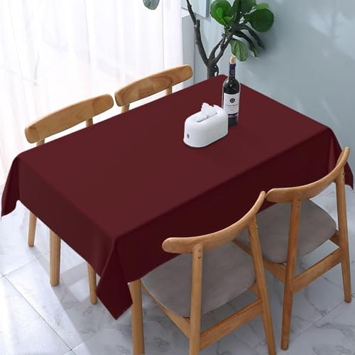 Tischdecke Abwaschbar Dunkelrotes Muster Outdoor Quadratisch 140x140 cm 3D Tischdecken Weinrot, Tischtuch Ornamente Polyester Gartentischdecke 140 x 140 Tischwäsche Wetterfest a-5074 von Aozhiswe