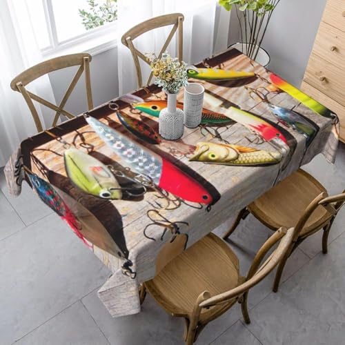 Tischdecke Abwaschbar Fischen Outdoor Rechteckig 140x280 cm 3D Tischdecken Vintage Holzbretter, Tischtuch Ornamente Polyester Gartentischdecke 280x140 Tischwäsche Wetterfest a-867 Tischdecke Abwaschbar Fischen Outdoor Rechteckig 140x280 cm 3D Tischdecken Vintage Holzbretter, Tischtuch Ornamente Polyester Gartentischdecke 280x140 Tischwäsche Wetterfest a-867 von Aozhiswe