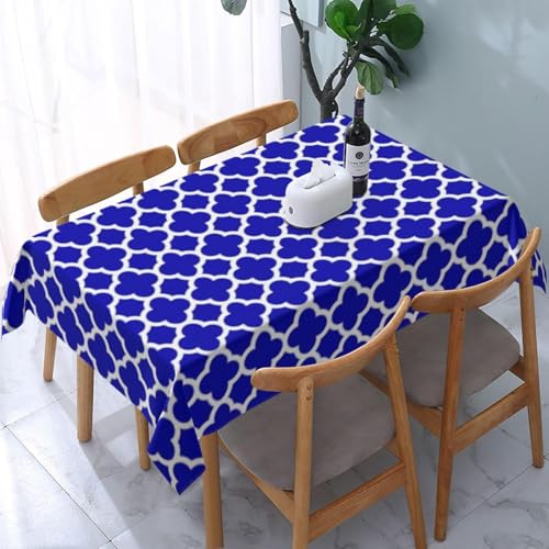 Tischdecke Abwaschbar Geometrisches Blau Outdoor Rechteckig 140x350 cm 3D Tischdecken Marokkanischer Stil, Tischtuch Ornamente Polyester Gartentischdecke 350x140 Tischwäsche Wetterfest a-5359 von Aozhiswe