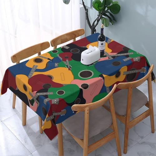 Tischdecke Abwaschbar Gitarrenmusik Outdoor Quadratisch 140x140 cm 3D Tischdecken Abstrakt Bunt, Tischtuch Ornamente Polyester Gartentischdecke 140 x 140 Tischwäsche Wetterfest a-5064 von Aozhiswe