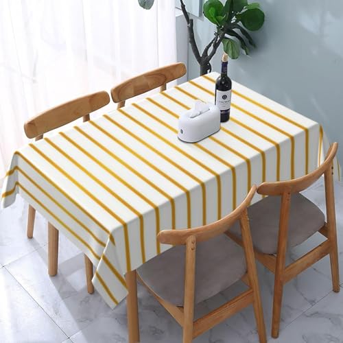 Tischdecke Abwaschbar Goldstreifen Outdoor Quadratisch 90x90 cm 3D Tischdecken Gerade Linie, Tischtuch Ornamente Polyester Gartentischdecke 90 x 90 Tischwäsche Wetterfest a-3311 von Aozhiswe