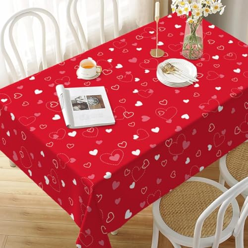 Tischdecke Abwaschbar Hochzeitsfest-Herz Outdoor Rechteckig 140x350 cm 3D Tischdecken Romantisches Rot, Tischtuch Ornamente Polyester Gartentischdecke 350x140 Tischwäsche Wetterfest a-5609 Tischdecke Abwaschbar Hochzeitsfest-Herz Outdoor Rechteckig 140x350 cm 3D Tischdecken Romantisches Rot, Tischtuch Ornamente Polyester Gartentischdecke 350x140 Tischwäsche Wetterfest a-5609 von Aozhiswe