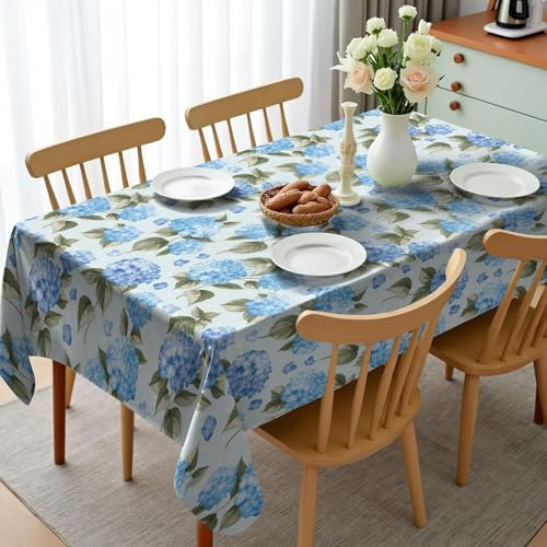 Tischdecke Abwaschbar Hortensie Outdoor Rechteckig 140x350 cm 3D Tischdecken Blaue Blumen, Tischtuch Ornamente Polyester Gartentischdecke 350x140 Tischwäsche Wetterfest a-6739 Tischdecke Abwaschbar Hortensie Outdoor Rechteckig 140x350 cm 3D Tischdecken Blaue Blumen, Tischtuch Ornamente Polyester Gartentischdecke 350x140 Tischwäsche Wetterfest a-6739 von Aozhiswe