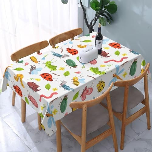 Tischdecke Abwaschbar Insekten und Pflanzen Outdoor Rechteckig 140x300 cm 3D Tischdecken Niedlicher Cartoon, Tischtuch Ornamente Polyester Gartentischdecke 300x140 Tischwäsche Wetterfest a-5638 Tischdecke Abwaschbar Insekten und Pflanzen Outdoor Rechteckig 140x300 cm 3D Tischdecken Niedlicher Cartoon, Tischtuch Ornamente Polyester Gartentischdecke 300x140 Tischwäsche Wetterfest a-5638 von Aozhiswe