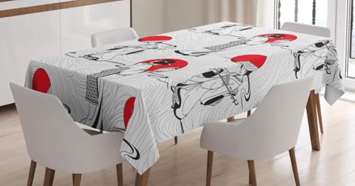 Tischdecke Abwaschbar Japanischer Stil Outdoor Rechteckig 140x280 cm 3D Tischdecken Japanische Geisha, Tischtuch Ornamente Polyester Gartentischdecke 280x140 Tischwäsche Wetterfest a-7277 Tischdecke Abwaschbar Japanischer Stil Outdoor Rechteckig 140x280 cm 3D Tischdecken Japanische Geisha, Tischtuch Ornamente Polyester Gartentischdecke 280x140 Tischwäsche Wetterfest a-7277 von Aozhiswe