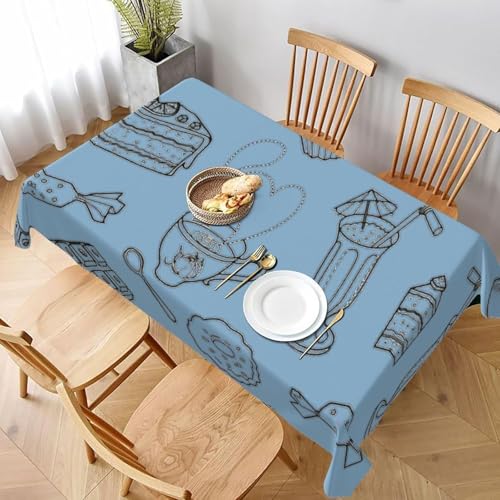 Tischdecke Abwaschbar Kaffee-Kuchen Quadratisch 140x140 cm 3D Tischdecken Niedlich Blau, Tischtuch Ornamente Polyester Gartentischdecke 140 x 140 Tischwäsche Küche Party a-604 Tischdecke Abwaschbar Kaffee-Kuchen Quadratisch 140x140 cm 3D Tischdecken Niedlich Blau, Tischtuch Ornamente Polyester Gartentischdecke 140 x 140 Tischwäsche Küche Party a-604 von Aozhiswe
