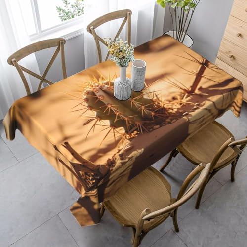 Tischdecke Abwaschbar Kaktus Outdoor Rechteckig 140x350 cm 3D Tischdecken Wüstenpflanzen, Tischtuch Ornamente Polyester Gartentischdecke 350x140 Tischwäsche Wetterfest a-7779 von Aozhiswe