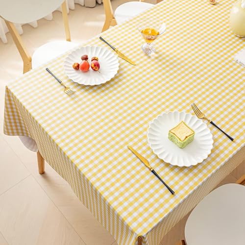Tischdecke Abwaschbar Kariertes Schachbrettmuster Rechteckig 140x350 cm 3D Tischdecken Gelb, Tischtuch Ornamente Polyester Gartentischdecke 350x140 Tischwäsche Küche Party a-459 Tischdecke Abwaschbar Kariertes Schachbrettmuster Rechteckig 140x350 cm 3D Tischdecken Gelb, Tischtuch Ornamente Polyester Gartentischdecke 350x140 Tischwäsche Küche Party a-459 von Aozhiswe