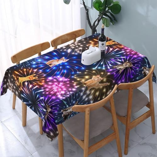Tischdecke Abwaschbar Katze Outdoor Rechteckig 100x140 cm 3D Tischdecken Feuerwerk, Tischtuch Ornamente Polyester Gartentischdecke 140x100 Tischwäsche Wetterfest a-4883 Tischdecke Abwaschbar Katze Outdoor Rechteckig 100x140 cm 3D Tischdecken Feuerwerk, Tischtuch Ornamente Polyester Gartentischdecke 140x100 Tischwäsche Wetterfest a-4883 von Aozhiswe