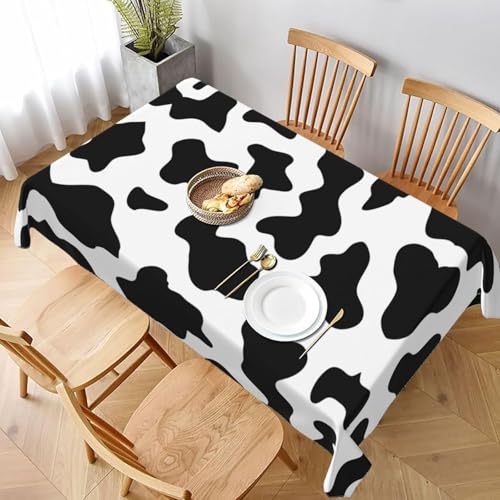 Tischdecke Abwaschbar Kuh-Tiere Rechteckig 140x200 cm 3D Tischdecken Schwarz und Weiß, Tischtuch Ornamente Polyester Gartentischdecke 200x140 Tischwäsche Küche Party a-725 Tischdecke Abwaschbar Kuh-Tiere Rechteckig 140x200 cm 3D Tischdecken Schwarz und Weiß, Tischtuch Ornamente Polyester Gartentischdecke 200x140 Tischwäsche Küche Party a-725 von Aozhiswe