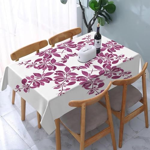 Tischdecke Abwaschbar Lila Blumen Outdoor Rechteckig 140x300 cm 3D Tischdecken Pflanzen, Tischtuch Ornamente Polyester Gartentischdecke 300x140 Tischwäsche Wetterfest a-7828 von Aozhiswe