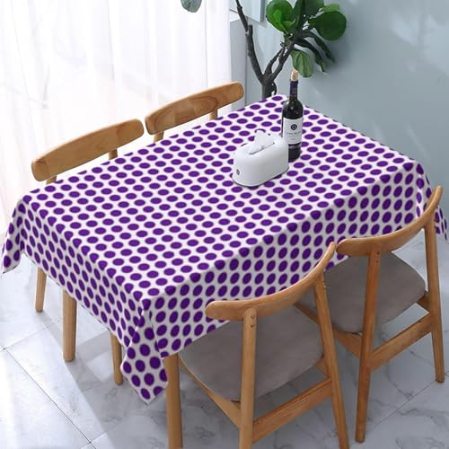 Tischdecke Abwaschbar Lila Punkte Outdoor Rechteckig 100x140 cm 3D Tischdecken Abstrakt, Tischtuch Ornamente Polyester Gartentischdecke 140x100 Tischwäsche Wetterfest a-3383 von Aozhiswe