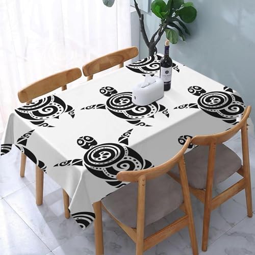 Tischdecke Abwaschbar Meeresschildkröte Outdoor Rechteckig 100x140 cm 3D Tischdecken Schwarz-Weiß, Tischtuch Ornamente Polyester Gartentischdecke 140x100 Tischwäsche Wetterfest a-6743 Tischdecke Abwaschbar Meeresschildkröte Outdoor Rechteckig 100x140 cm 3D Tischdecken Schwarz-Weiß, Tischtuch Ornamente Polyester Gartentischdecke 140x100 Tischwäsche Wetterfest a-6743 von Aozhiswe