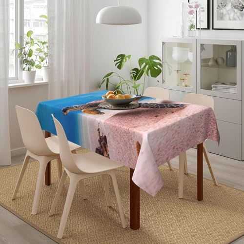 Tischdecke Abwaschbar Meeresschildkröten Outdoor Rechteckig 140x240 cm 3D Tischdecken Meerestiere, Tischtuch Ornamente Polyester Gartentischdecke 240x140 Tischwäsche Wetterfest a-5106 von Aozhiswe